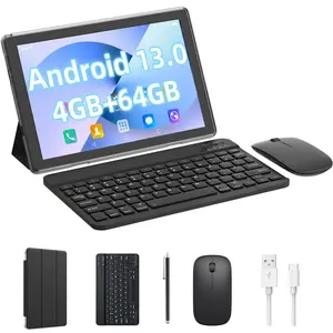 10.1 Inch Android Tablet PC, 4GB RAM & 64GB Storage, Includes Keyboard, Case, Mouse, Touch Pen, Dual Camera, Home & Office Use, Tablet Set Android, Tablet With Keyboard