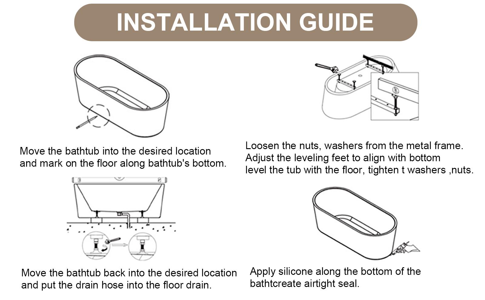 SAVEYOUR 59" Acrylic Freestanding Bathtub, Stand Alone Soaking Tub, Glossy White Acrylic, Toe-tap Chrome Drain, cUPC Certified