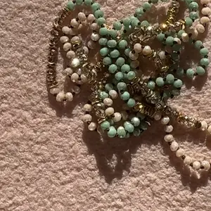 Long Beaded Necklace with Multicolor Beads and Gold Accents for Stylish Outfits