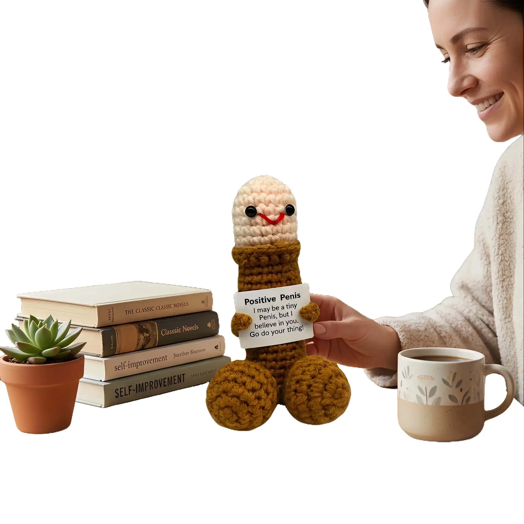 Handcrafted  Emotional Support Pal | Uplifting Gift to Boost Mood Adorable  Pieces with Positive Quotes | Unique  Gift & Decor Playful Funny  Decor | Positive Vibes Artificial  fun desk decoration Flower Bouquet gag