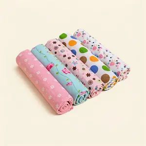 Newborn Blanket Set 5-Piece, Soft Breathable, Cute Print, Lightweight, All-Season Use, Perfect Baby Shower Gift