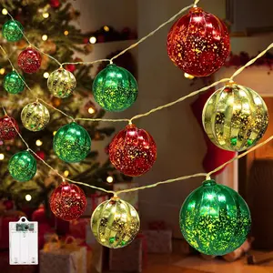 Battery Operated Christmas Light 13.5ft 20 LED with Timer & 8 Modes Waterproof Christmas Ball Ornaments String Lights for Xmas Tree Wreath Bush Party Home Garden Indoor Decor