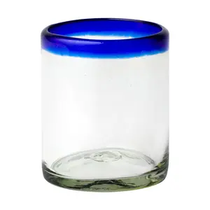 10 Strawberry Street Cobalt Rim Mexican Glass,DOF