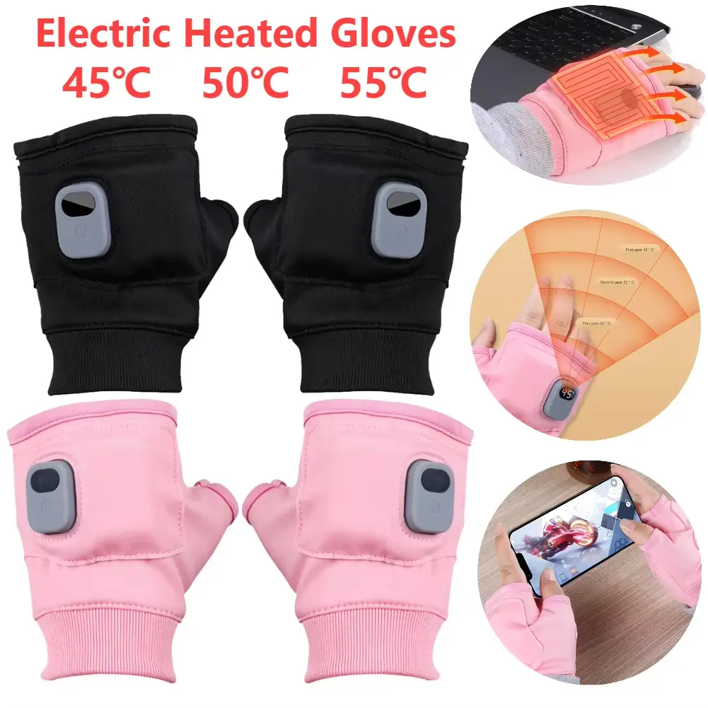 Stylish Lycra Microfiber Electric Heated Gloves with Digital Display, USB Rechargeable Thermal Hand Warmers with 3-Heat Settings for Extreme Cold Weather, Skiing & Outdoor Sports, Outdoor Sports Gloves, Multi Purpose Glove