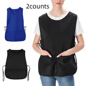 Solid Color Apron with Pocket, 2 Counts Quick Drying Apron, Kitchen Cooking Apron, Household Apron, Home Care Supplies