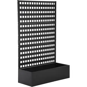 Heavy-Duty Steel Raised Garden Bed with Trellis. Rust-Resistant Outdoor Planter Box Perfect for Vegetables, Herbs, and Flowers. Easy Assembly Vertical Gardening kit for Residential and Commercial Use