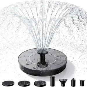 Solar Fountain, Solar Bird Bath Fountains Pump with 6 Nozzles, 2026 Upgraded Free Standing Floating Solar Powered Water Fountain Pump for Bird Bath, Garden, Pond, Pool and Outdoor