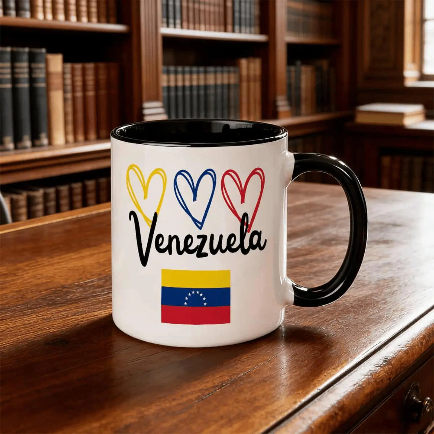 Venezuela-Themed Ceramic Mug Featuring Venezuelan Flag and National Symbols 11oz Coffee Cup Perfect for Venezuelans with Spanish Text and Venezuela Map Design Ideal Christmas Gift Hand Wash Only Office or Home Use Cultural Keepsake