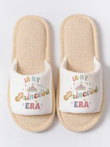 Princess Style Cute Animal Print Slippers, Soft Eva Sole Indoor & Outdoor Use, Breathable Non-Slip Home Floor Shoes