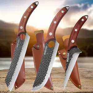 1PCS 2PCS 3PCS Japanese Chef Knife Set Stainless Steel Kitchen Utility Knife Multipurpose Fish Vegetable Meat Cleaver Boning