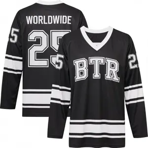 Personalized Hockey Jersey, Black and White Custom Name and Number Hockey Jersey