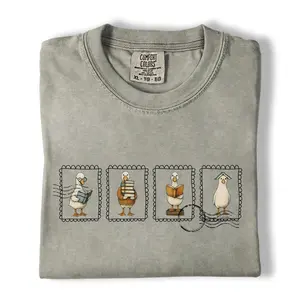 Comfort Colors Book Lover Goose Shirt, Reading Goose Graphic Tee, Bookish Shirt, Gift for Book Lovers