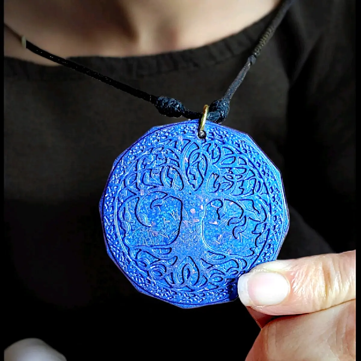 SolyOrgon EMF Shield Necklace Pendant - Sacred Geometry Orgone Technology Costume Jewelry for Meditation & Healing Protection, Emf Shield Necklaces