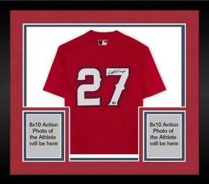 Framed Vladimir Guerrero Los Angeles Angels Autographed Red Mitchell & Ness Batting Practice Jersey - Fanatics Authentic Certified