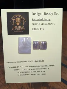 Rectangle Shape - Purple Moss Agate - Design-Ready Sets