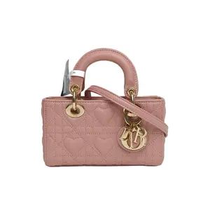 Pre-owned Dior leather Tote Bags 【Zanna】Lady D Joy Portrait Crossbody Bag Super Mini, Size 16, Pink, Leather, Size S, Gold Clasp, 2023