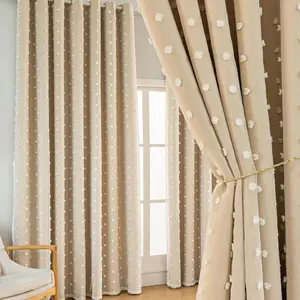 Solid Color Embroidered Curtain, Modern Simple Curtain, Home Decorative Curtain for Living Room Bedroom, Window Curtain, Home Decor
