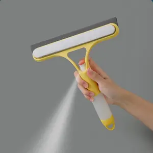 3 in 1 Window Cleaning Scraper, 2025 New Squeegee for Shower Glass, 3 in 1 Spray Function for Glass Doors for Windows Glass, Mirrors Scraper, Brush. All-Purpose Window Cleaner Tool lightweight silicone microfiber wipe home bathroom squeegee   patches