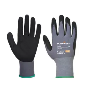 Portwest Dermiflex 12 Pack Nitrile Foam Gloves with Breathable Seamless Liner ANSI/ISEA 105 Level 2 Puncture Protection Dexterity 5
