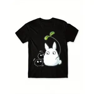 My Neighbor Totoro Cotton T-Shirt, Studio Ghibli Characters Mononoke Hime Shirt, Gift for Anime Lovers, Y2K Japanese Tee