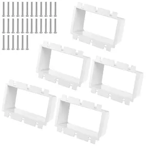 5Pcs BE3-3 Electrical Box Extender with 30Pcs Screws, Outlet Box Extender Receptacle Extender 3 Gang Electrical Box for Electrical Box and Electrical Outlet Switches(White)
