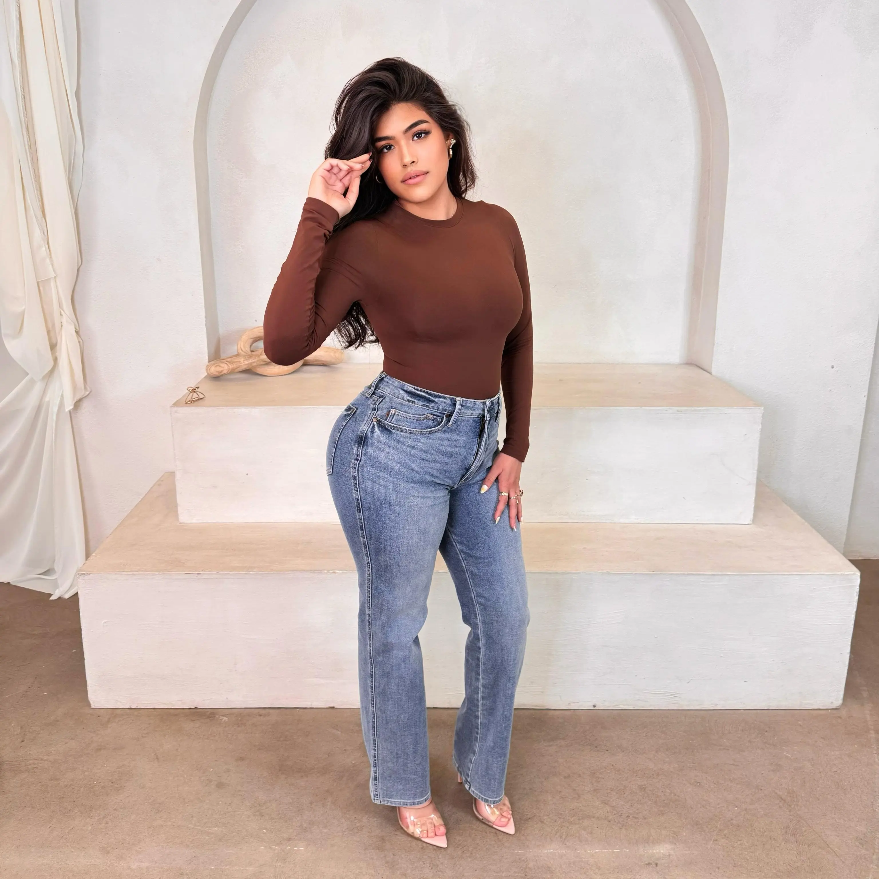 ROSA JUDY BLUE HIGH WAISTED TUMMY SUPPORT STRAIGHT LEG JEAN