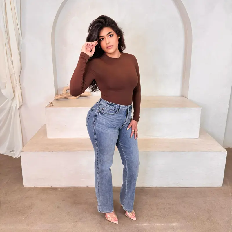 ROSA JUDY BLUE HIGH WAISTED TUMMY SUPPORT STRAIGHT LEG JEAN