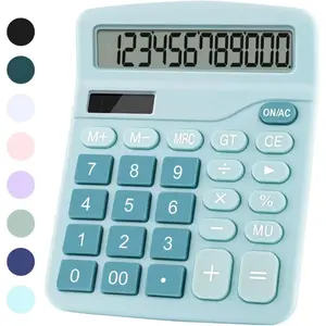 Office Desk Calculator, Cute Calculator for Kids, Basic Desktop Calculator, Dual Power Simple Financial Calculator with Big Buttons and Large Display for Office, Home and School (Blue)