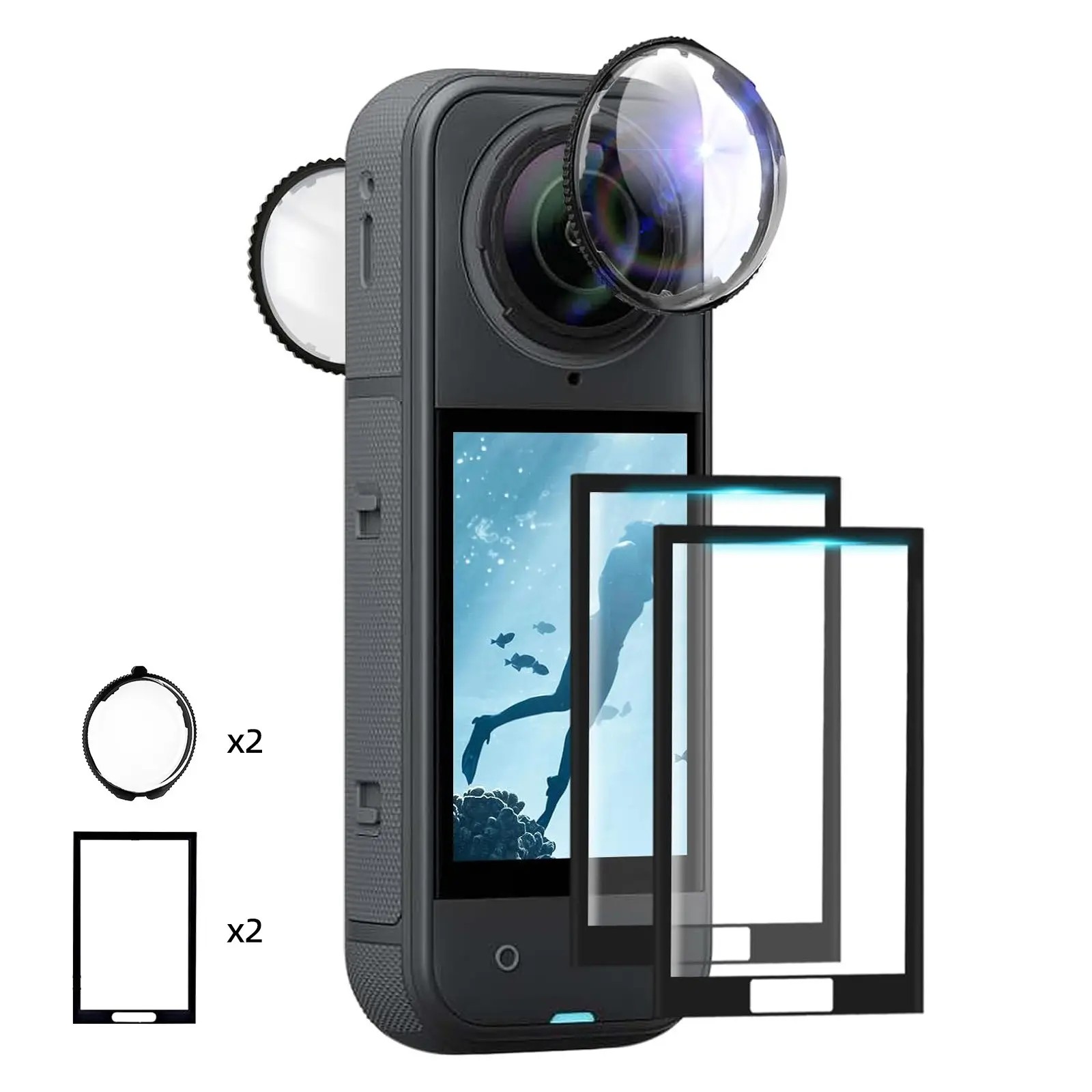 Insta360 X5 Lens Protection Film, Anti-Scratch Snowboarding Cycling, Full Camera Shockproof Tempered Glass, Durable Scratch Resistant, Camera Protector, Camera Accessory, Accessories
