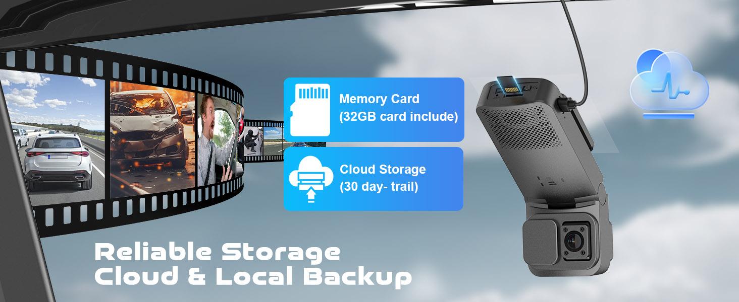 UBoxPro 4G LTE Dash Camera with Remote View Dual 2K Front Inside Cam GPS Tracking Radar Detection G Sensor OBD Power 24/7 Parking Mode UBoxPro App Control