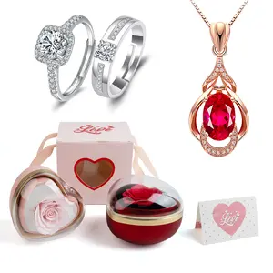 【Valentine's Day gift】Mountova Heart-shaped Rose Surprise Reversible Jewelry Gift Box for Couples - Ideal for Birthdays or Anniversaries - Thoughtful Present for Girlfriend or Wife - Two Colors,Holiday Gift