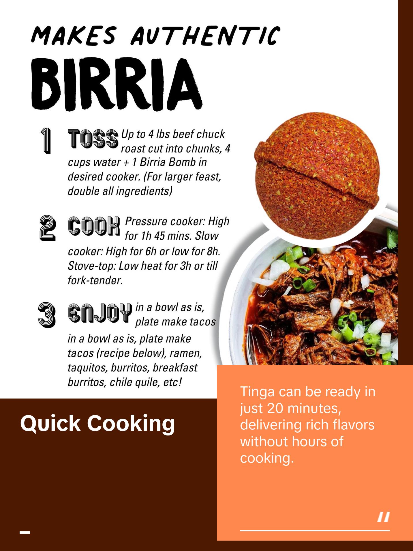 Birria and Tinga Bombs bundle by EZ Bombs - Seasoning Spice Bomb Flavor for Authentic Mexican Dishes - Traditional