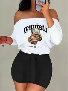 Women's Two-Piece Set, Casual Fashion Short Sleeve Tee & Skinny Shorts, Ladies Clothes for Daily Wear, Suits