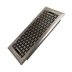 4x10 Inches Heavy Duty Walkable Floor Register - Easy Adjust Air Supply Lever Decorative Floor Vent Covers - Boston Design Vent Covers for Home