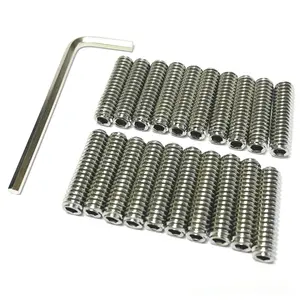 20 count Set Screws 1/4-20 x 1 inch 304 Stainless Steel Allen  Hex Socket Set Screws Grub Hex  Sockets with 1/8 Allen Wrench.(1" Length)