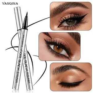 Waterproof Liquid Eyeliner Pen for Cat Eye - Silver Tube, Smudge Proof Long Lasting Matte Gel Eyeliner, Precision Fiber Tip Silky Smooth Vegan Eye Makeup, Jet Black Creamy Eyeliner Ideal Gift for Women