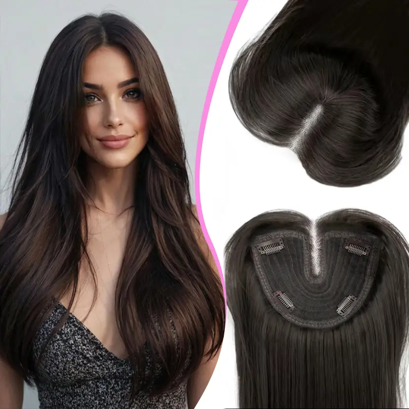 MAISHANG 3D 360° Cover Hair Toppers for Women with Thinning Hair 24 inch Slightly Layered Synthetic Extensions No Wig Cap Required Large Piece Natural Invisible Add Volume Length for Women well wigs Graduation wigsglueless wigs