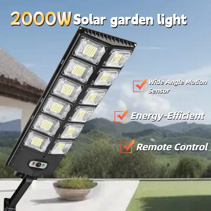 （2PACK）New LED Light Double Row Street Light, 3 Speed Light Source Mode, Automatic Charging At Dawn, Dark Light, Solar Garden Light Induction Street L