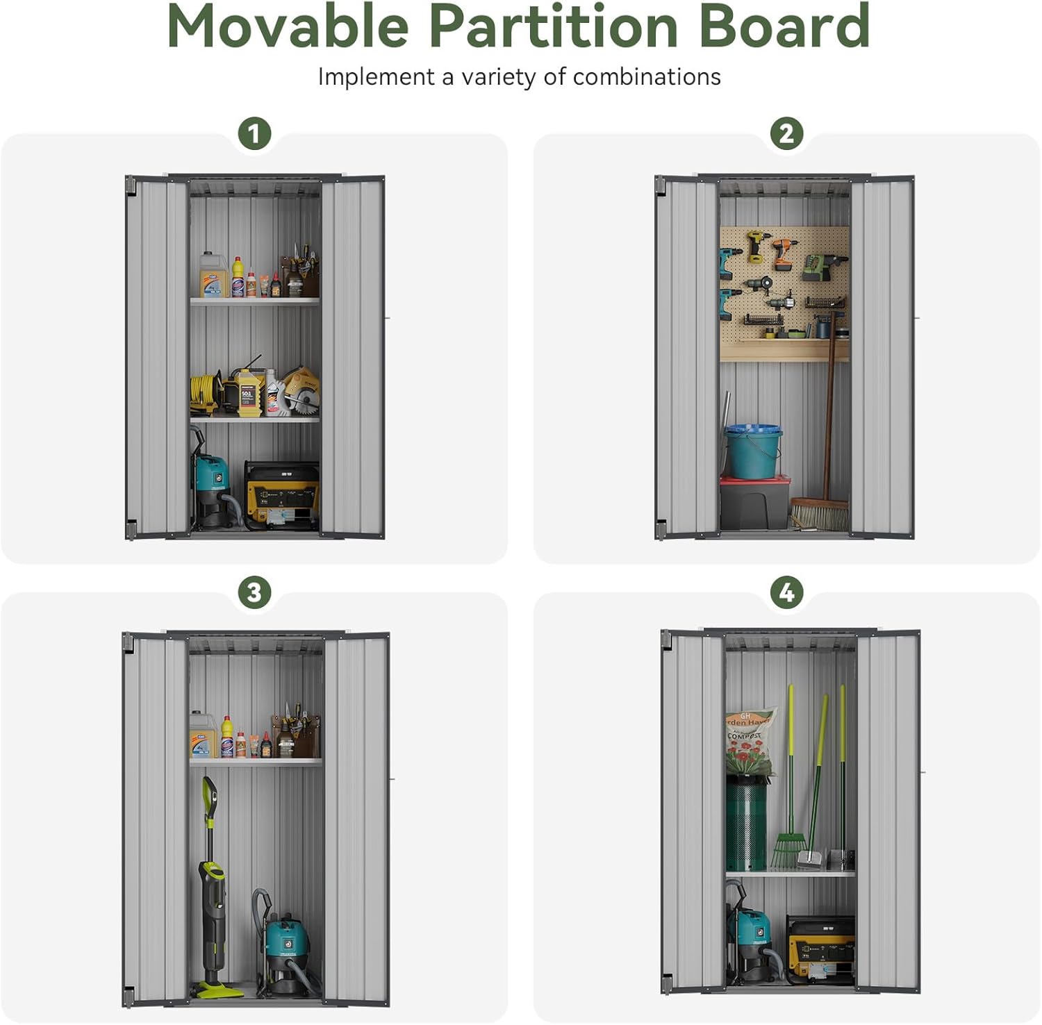 Aoxun 31x19 in Outdoor Storage Cabinet Metal Garden Shed with 2 Adjustable Shelves 3 Layer Waterproof Vertical Storage for Patio Garden Garage Porch Black 22 Cu Ft