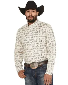 Rank 45 Men's 45&Reg; Men'S Centralia Medal Geo Print Long Sleeve - Rmsu25w19-Wht