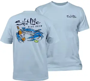 Salt Life Big & Tall, Blue Brew Crab, Men's Graphic T-Shirt, Simple Style, Must-Have Basic, Always Handy