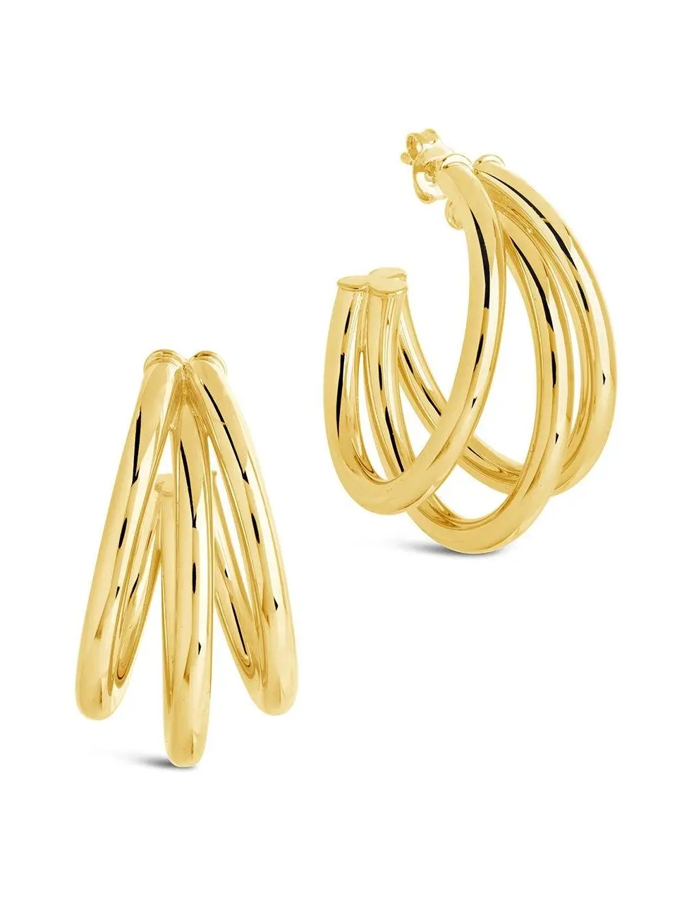 Sterling Forever Dawn Triple Layered Hoop Earrings Elegant Fashion Accessory for Stylish Looks