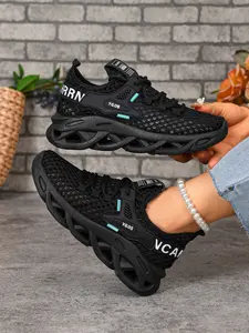 Summer Breathable Mesh Sports Shoes for Women, Hollow Out Thick Sole Running Sneakers, Lightweight Casual Shoes for All Seasons