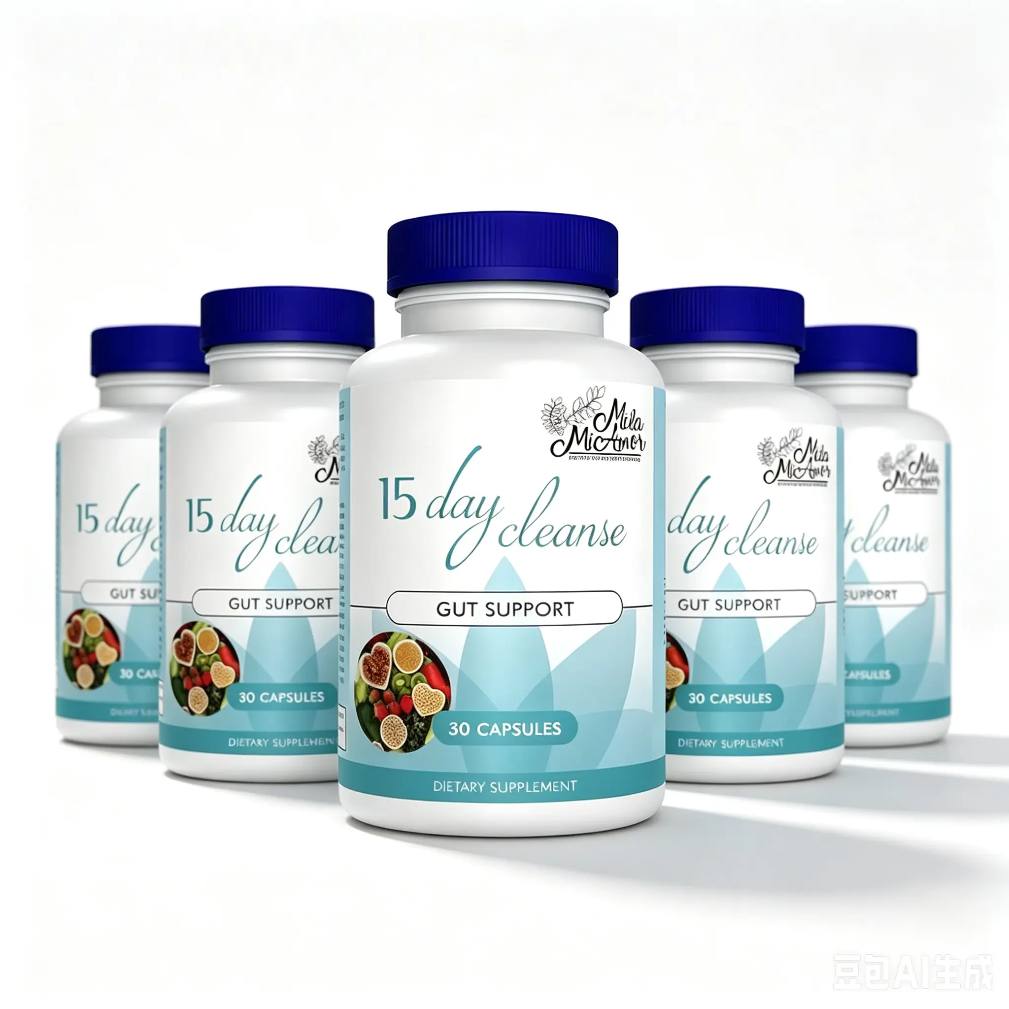 Mila McAnner 15 Day Cleanse Gut and Colon Support Caffeine Free Advanced Formula with Senna Cascara Sagrada Psyllium Husk Non-GMO Probiotics 30 Capsules