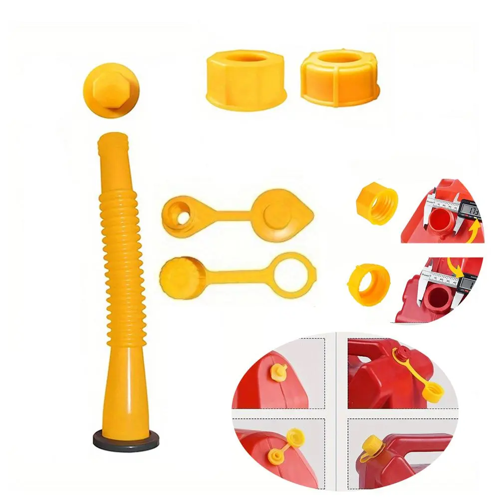 Leak-Proof Gas Can Spout, Durable Thickened Oil Gas Can Cap with Gasket, Gas Can Nozzle Suitable for Most 1/2/5/10 Gal Oil Cans