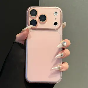 Solid color, moist and semi-transparent frosted back panel suitable for IP17promax, full protection anti-drop lens protector phone case for IP16/15/14promax outdoorfun