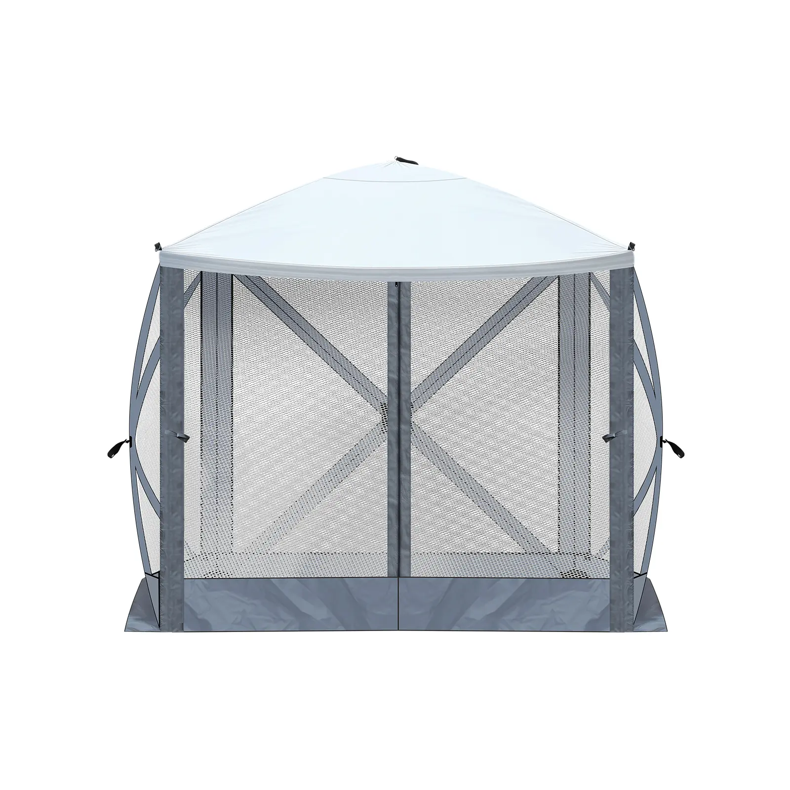 6.8x7.2ft Pop Up Camping Canopy with Mesh Sidewalls, 60-Second Easy Setup Outdoor Sun Shelter with UPF50+ Waterproof Canopy for Beach Patio Camping