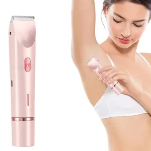 Women's Electric Razor Dual Head Reusable Female Trimmer Body Hair Remover Bikini Shaver Bikini Area Clipper, Lithium Battery, New Condition