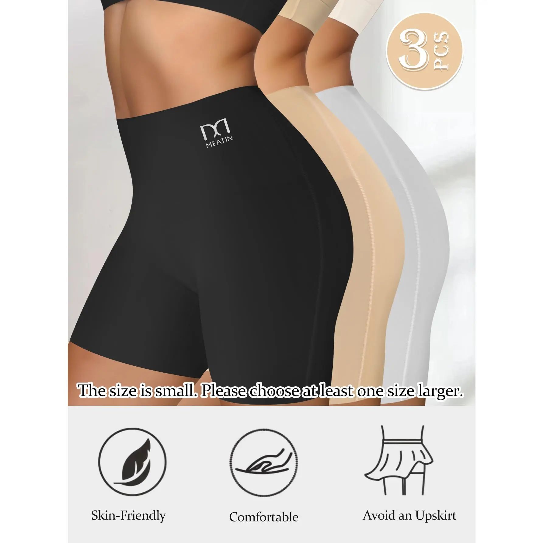 QUASTI 3/6 Pack High-Waist Shapewear Women's Shorts, Soft Solid Color, Tummy Control & Butt Lifting Panties, Invisible High-Elastic Fabric, Suitable For Everyday Wear, Minimalist Style, XS-5XL