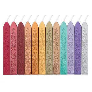 12 Pieces Sealing Wax Sticks with Wicks for Letter Seal Wax Stamp, Wedding Invitations, Packaging Decoration, Christmas Gift Ideas
